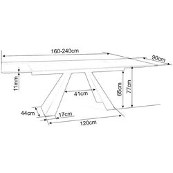 Masa extensibila Signal Salvadore Ceramic (Marble Gray/Matte Black) Thumb