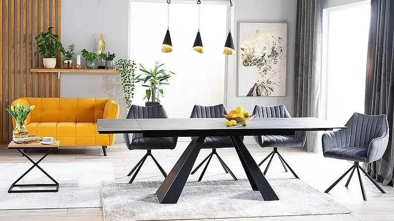 Masa extensibila Signal Salvadore Ceramic (Marble Gray/Matte Black)