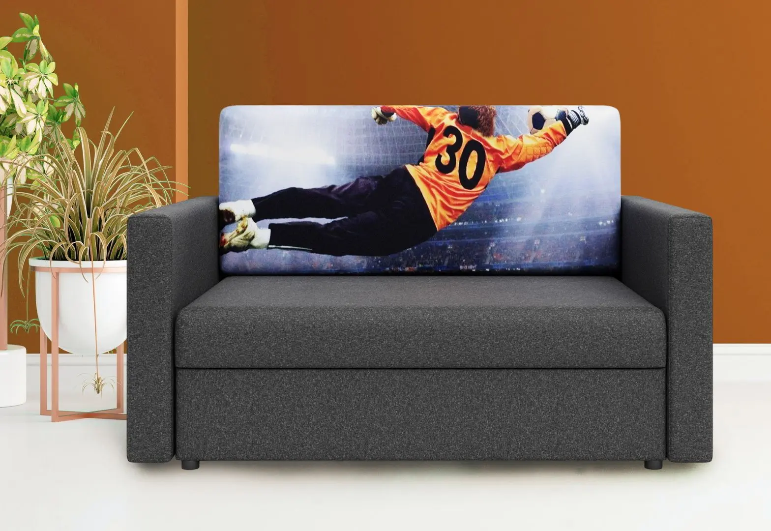 Canapea Space Meble Amerykanka Heven 120 Goal/Sawana 05 (Gray Dark)