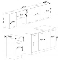 Bucatarie Akord Oliwia 2.4m (White) Thumb
