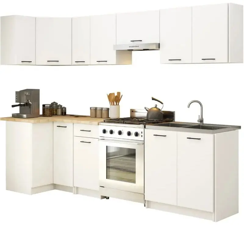 Bucatarie de colt Akord Oliwia 3.0m (White)