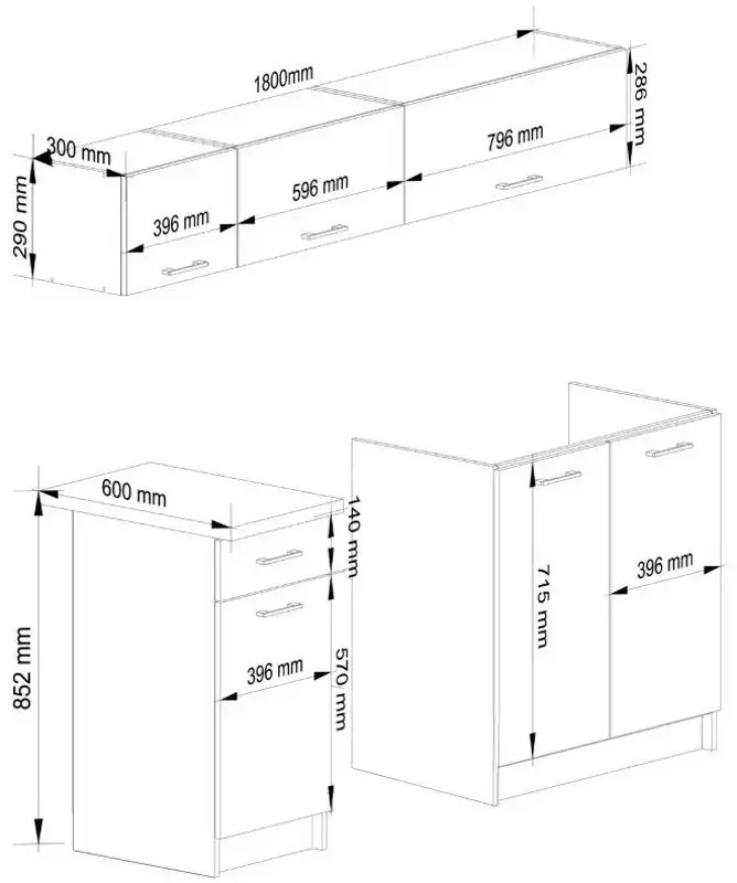 Кухня Akord Oliwia G1 1.8м (White)