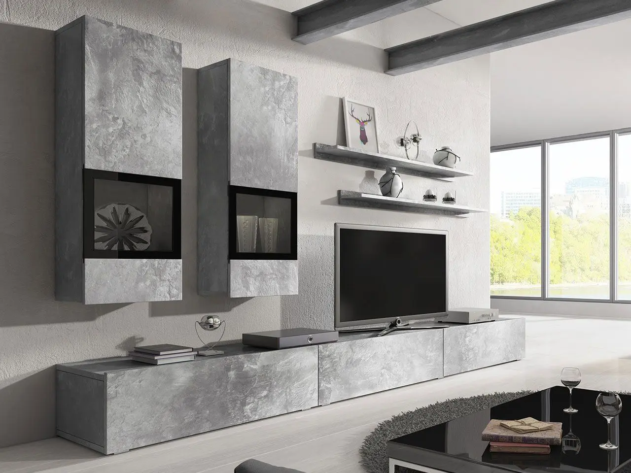 Гостиная Helvetia Baros №10 (Concrete Light/Black)