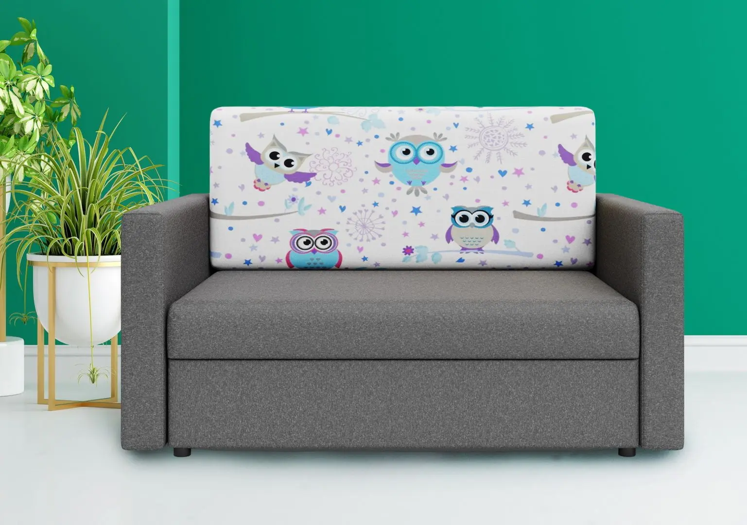 Диван Space Meble Amerykanka Heven 120 Birds/Sawana21 (Gray)