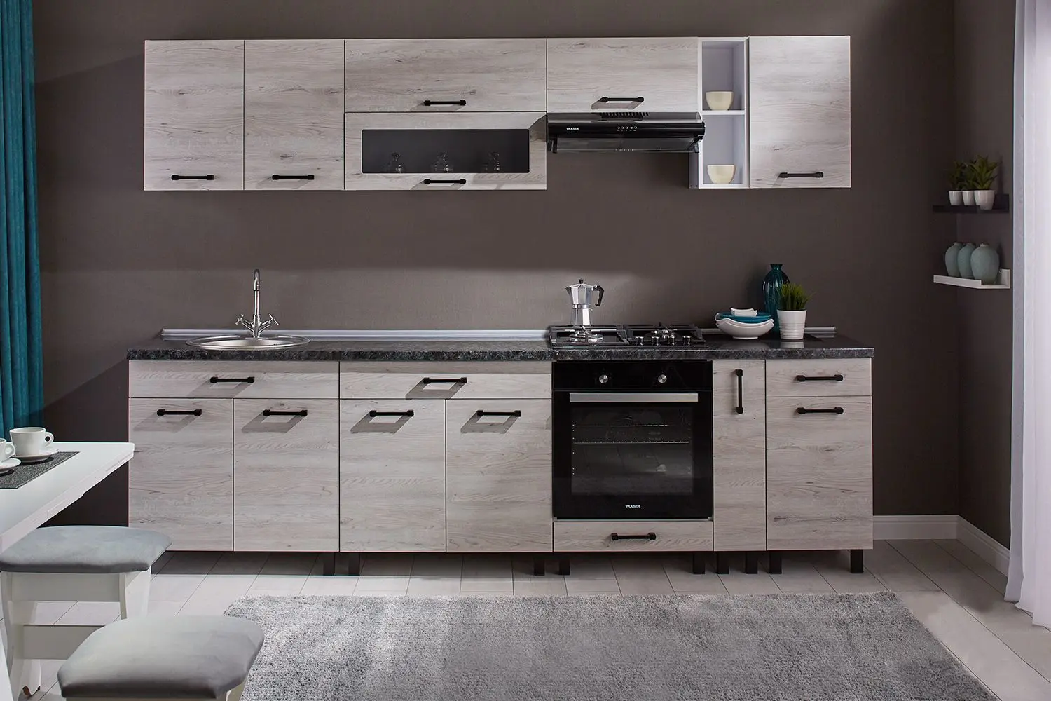 Bucatarie modulara Ambianta Iris 2.8m (Samoa Alb)