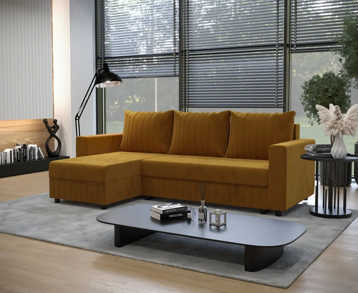 Canapea de colt Space Meble Park L Riviera 41 (Yellow Honey)