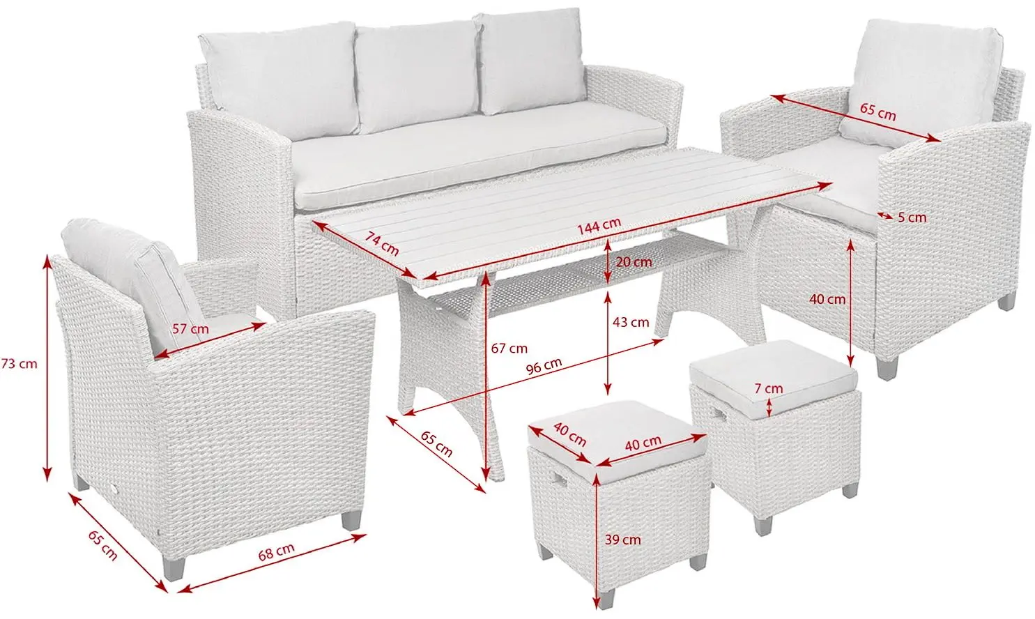 Set mobilier de gradină Jumi Milano (Grey)