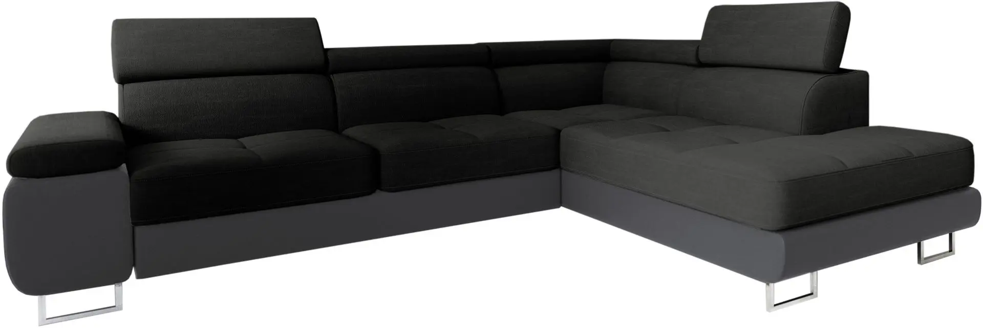 Canapea de colt Space Meble Anton L Right Sawana 14/D4 (Black/Gray)