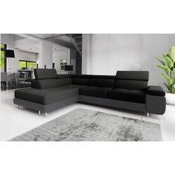 Canapea de colt Space Meble Anton L Left Sawana 14/D4 (Black/Gray)