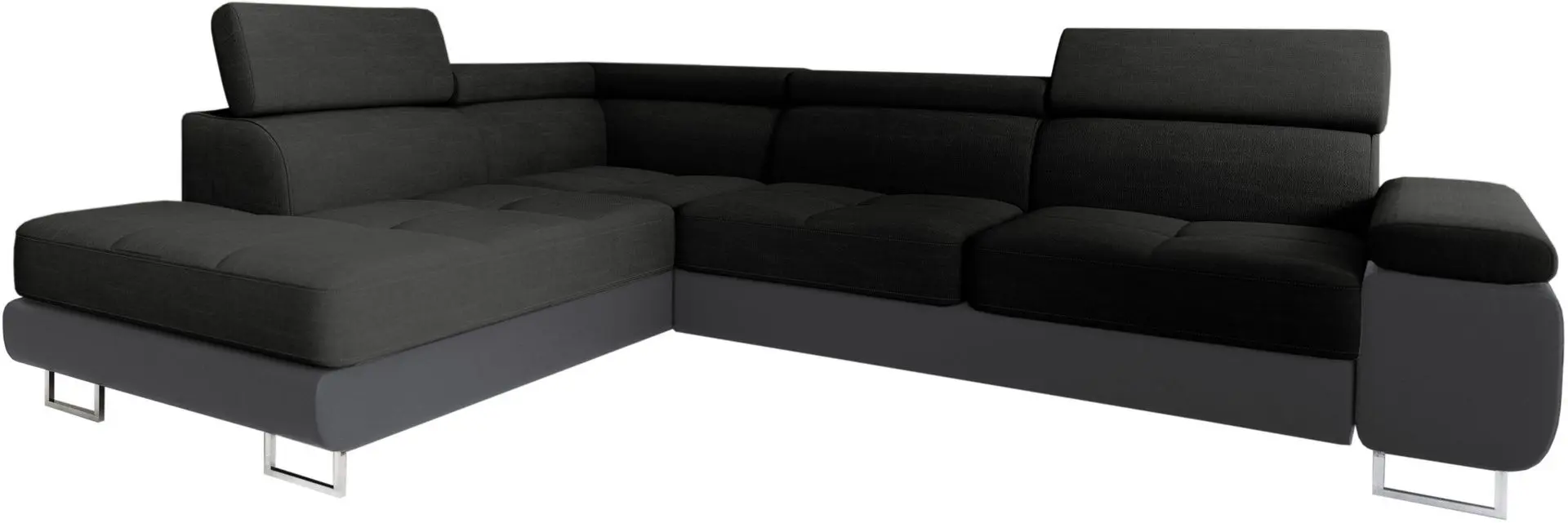 Canapea de colt Space Meble Anton L Left Sawana 14/D4 (Black/Gray)