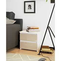 Noptiera Akord CL2 2SZ (White/Cappuccino Gloss)