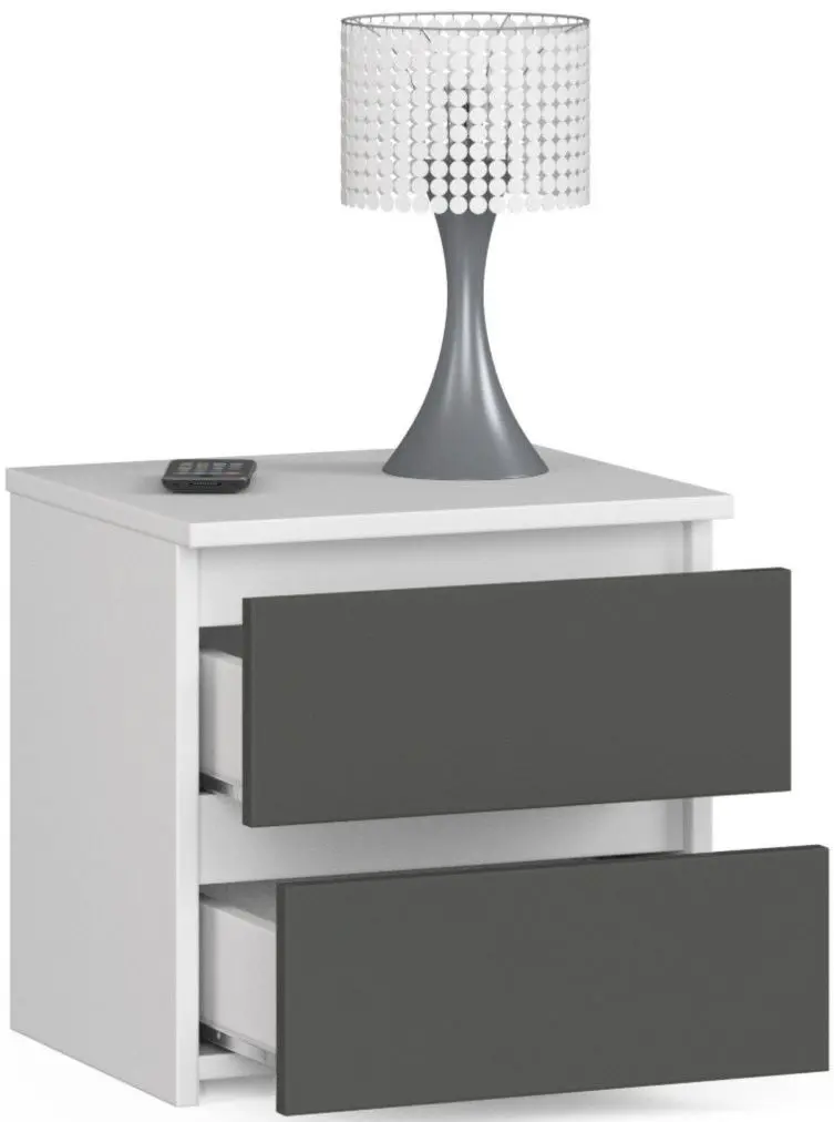 Тумба прикроватная Akord CL2 2SZ (White/Graphite Gray)