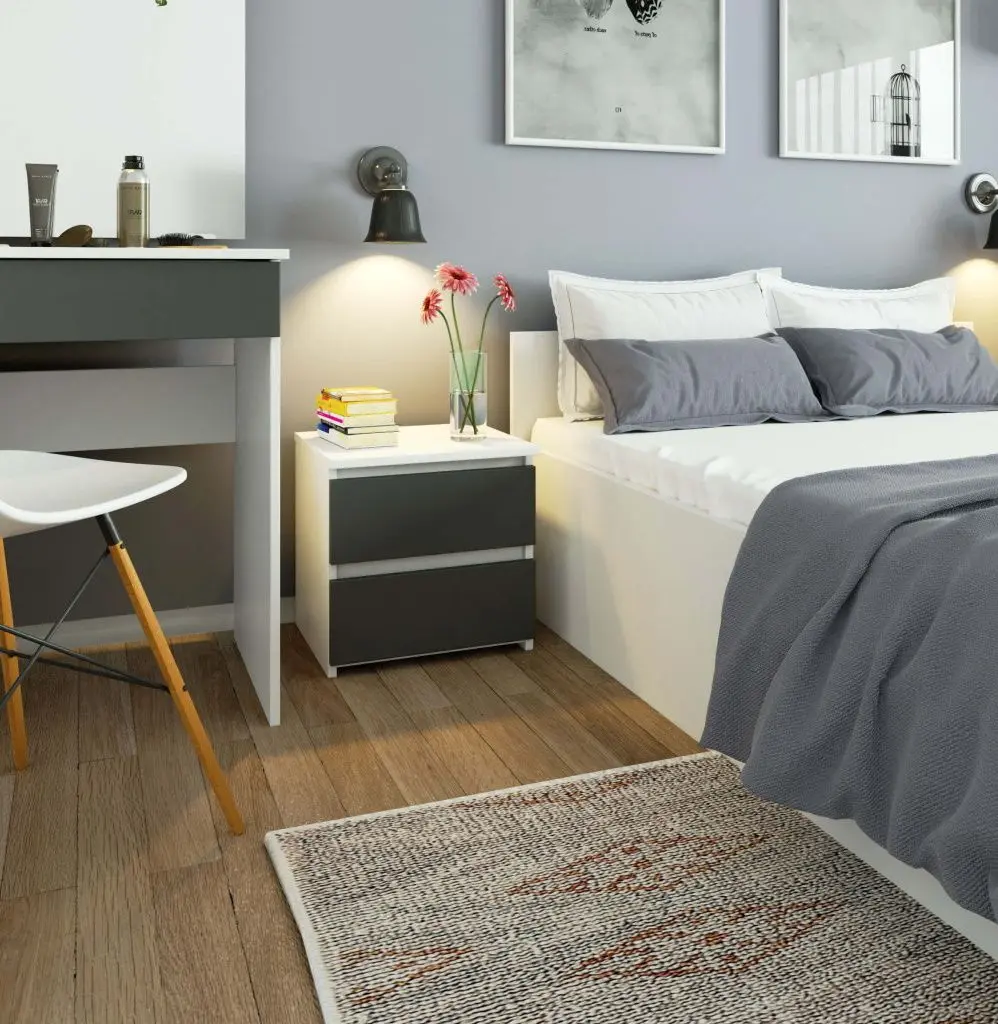 Тумба прикроватная Akord CL2 2SZ (White/Graphite Gray)