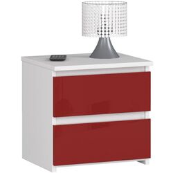 Тумба прикроватная Akord CL2 2SZ (White/Red Gloss) Thumb
