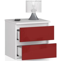 Тумба прикроватная Akord CL2 2SZ (White/Red Gloss) Thumb