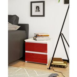 Тумба прикроватная Akord CL2 2SZ (White/Red Gloss)