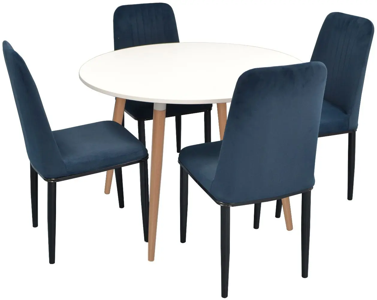 Set de sufragerie Evelin DT 402-1 + LC-619 B White/Blue (1+4)