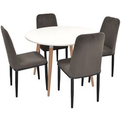 Set de sufragerie Evelin DT 402-1 + LC-619 B White/Grey (1+4)