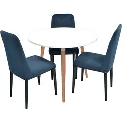 Set de sufragerie Evelin DT 404-1 + LC-619 B White/Blue (1+3)