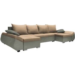 Диван П-образный Space Meble Korfu U Mikrofaza 05/Mikrofaza 14 (Brown Light/Gray-Green) Thumb