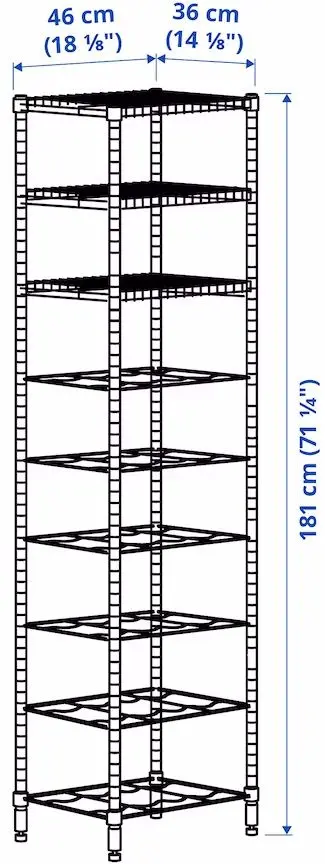 Etajera Ikea Omar 46x36x181 (Inox)