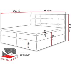 Кровать континентальная Mirjan24 Cinema/Luanda 160x200 (Beige) Thumb