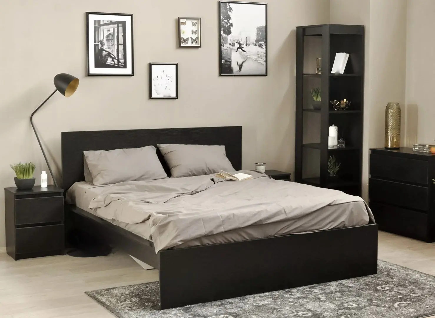 Pat Fabrik Home Linia Uno 160x200 (Ash Black)