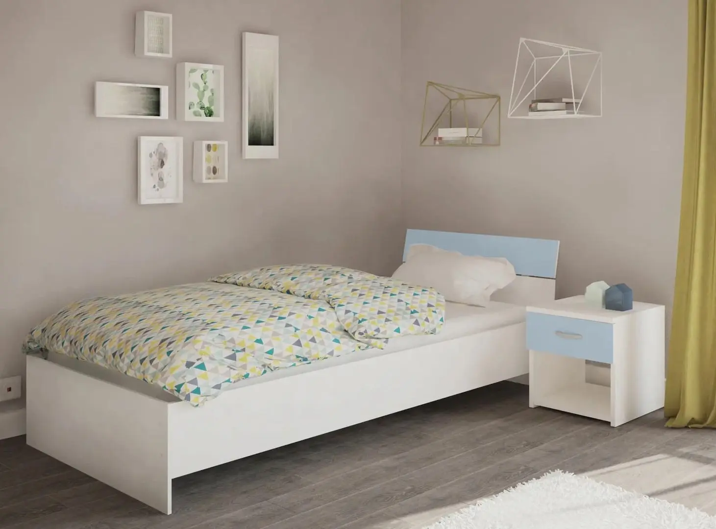 Pat Haaus Leco 90x200 (White/Blue)