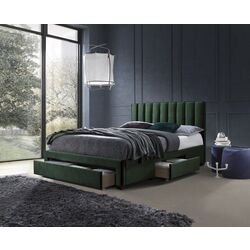 Pat Halmar Grace 160x200 cu sertare (Dark Green)