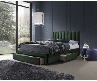 Pat Halmar Grace 160x200 cu sertare (Dark Green)