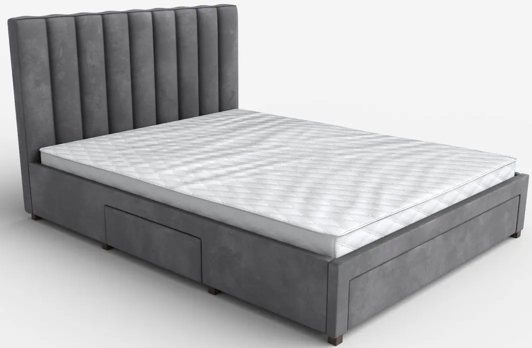 Pat Halmar Grace 160x200 cu sertare (Gray)