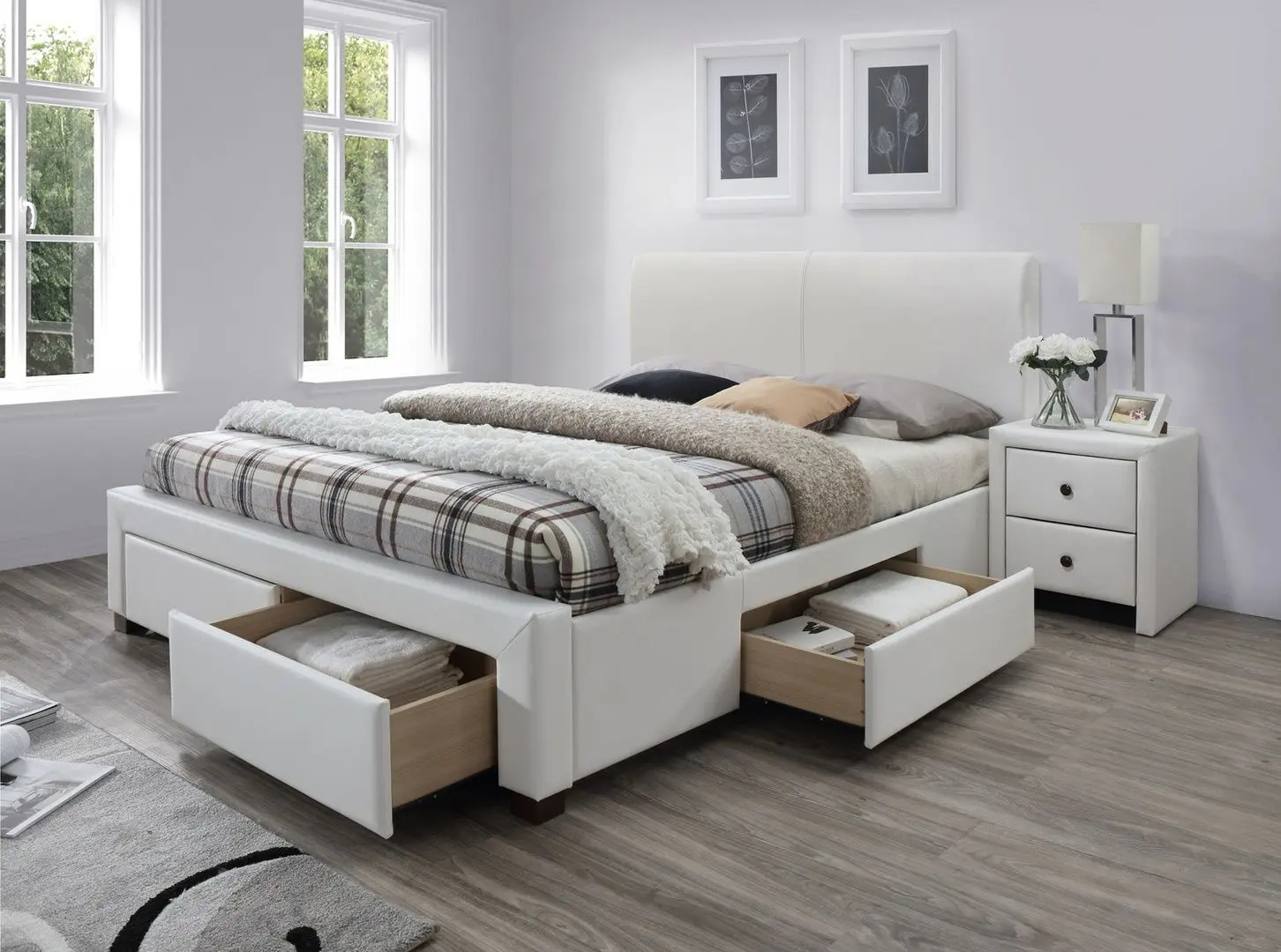 Pat Halmar Modena 2 cu sertare 160x200 (White)