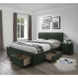 Pat Halmar Modena 3 cu sertare 160x200 (Dark Green)