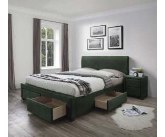 Pat Halmar Modena 3 cu sertare 160x200 (Dark Green)