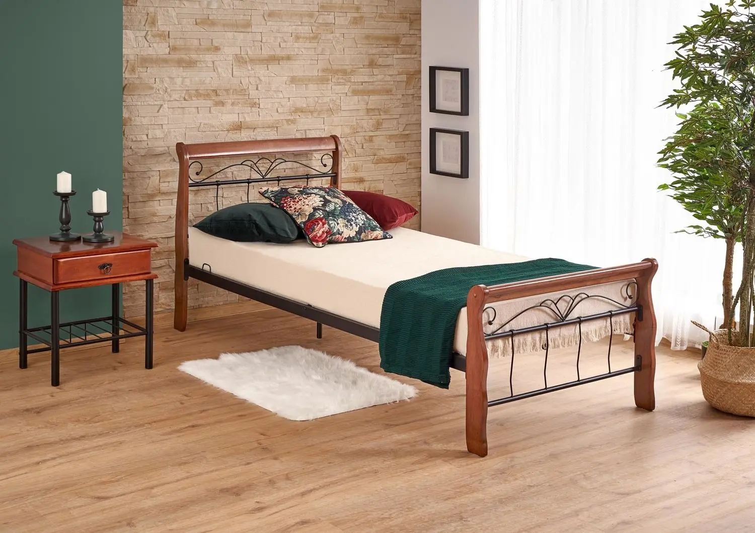 Pat Halmar Veronica 90x200 (Antique Cherry/Black)