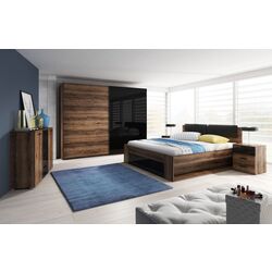 Pat Helvetia Galaxy 24ZBEA52 cu sertar 180x200 (Monastic Oak/Black Gloss) Thumb