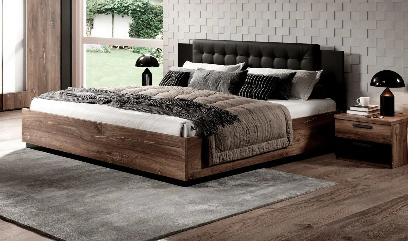 Кровать Helvetia Sigma 24FSLI50 подъемный механизм 140x200 (Flagstaff Oak Dark/Black Matt)