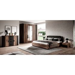 Кровать Helvetia Sigma 24FSLI50 подъемный механизм 140x200 (Flagstaff Oak Dark/Black Matt) Thumb