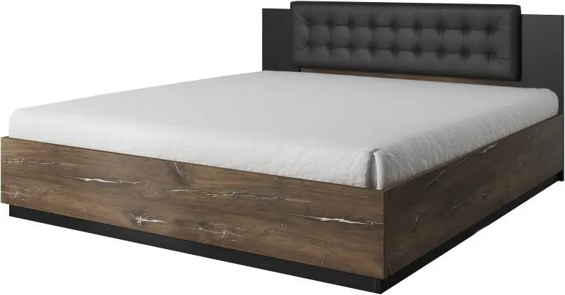 Кровать Helvetia Sigma 24FSLI50 подъемный механизм 140x200 (Flagstaff Oak Dark/Black Matt)