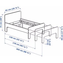 Кровать Ikea Slakt с реечным дном 80x200 (Белый) Thumb