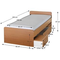 Кровать Mobhaus Duet 90х200 (Beech) Thumb