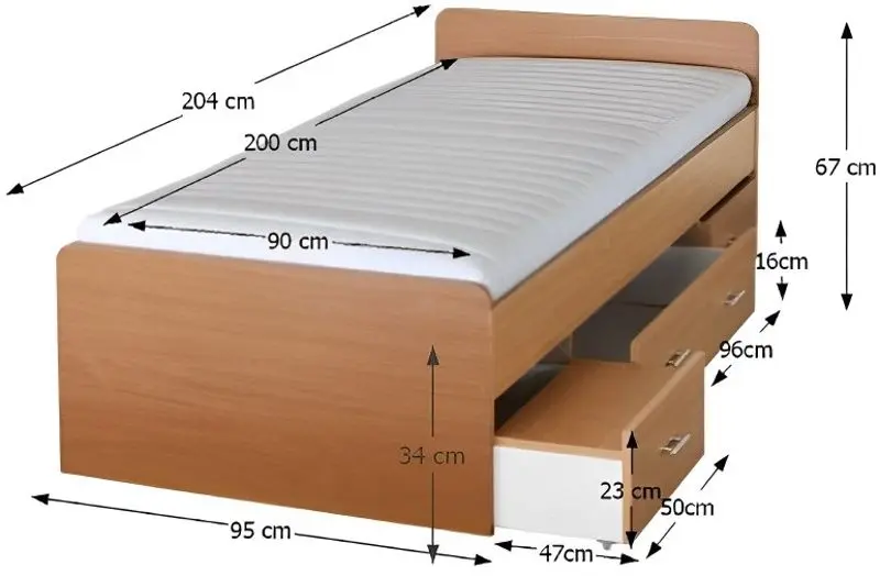 Кровать Mobhaus Duet 90х200 (Beech)