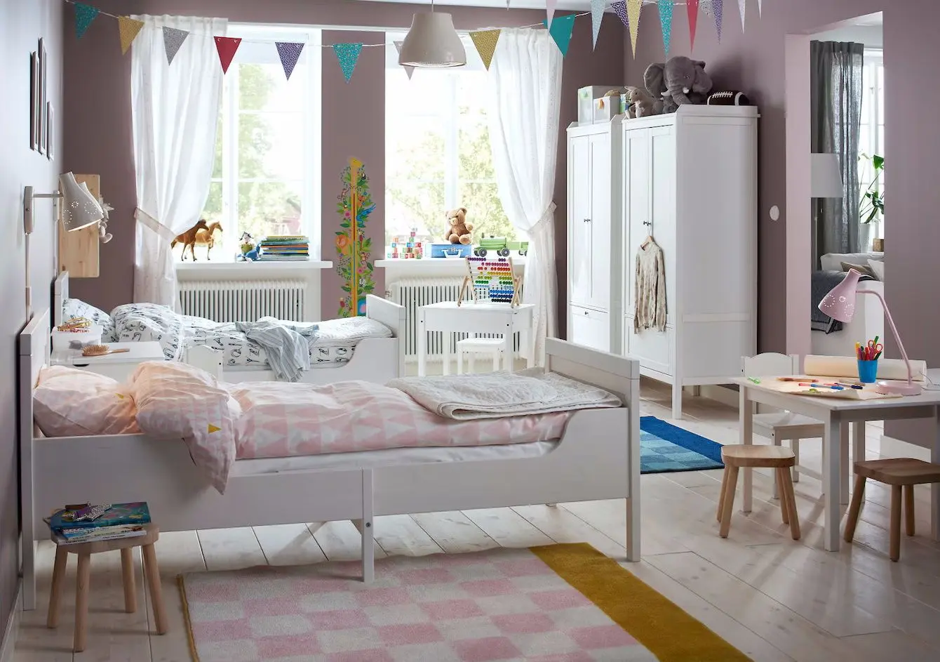 Pat extensibil Ikea Sundvik cu somiera 80x200 (Alb)