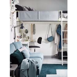 Pat supraetajat Ikea Vitval cu birou 90x200 (Alb/Gri) Thumb