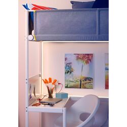 Pat supraetajat Ikea Vitval cu birou 90x200 (Alb/Gri) Thumb