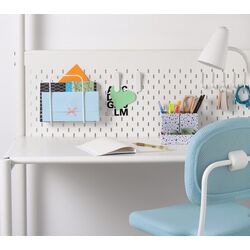 Pat supraetajat Ikea Vitval cu birou 90x200 (Alb/Gri) Thumb