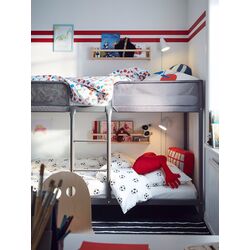 Двухъярусная кровать Ikea Tuffing 90х200 (Темно-Серый) Thumb