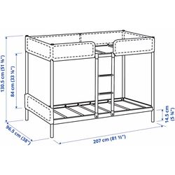 Двухъярусная кровать Ikea Tuffing 90х200 (Темно-Серый) Thumb