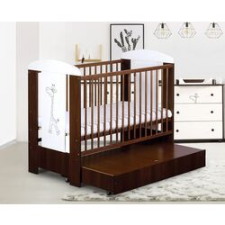 Кроватка Klups Little Giraffe с ящиком + матрас 12см (Wenge)