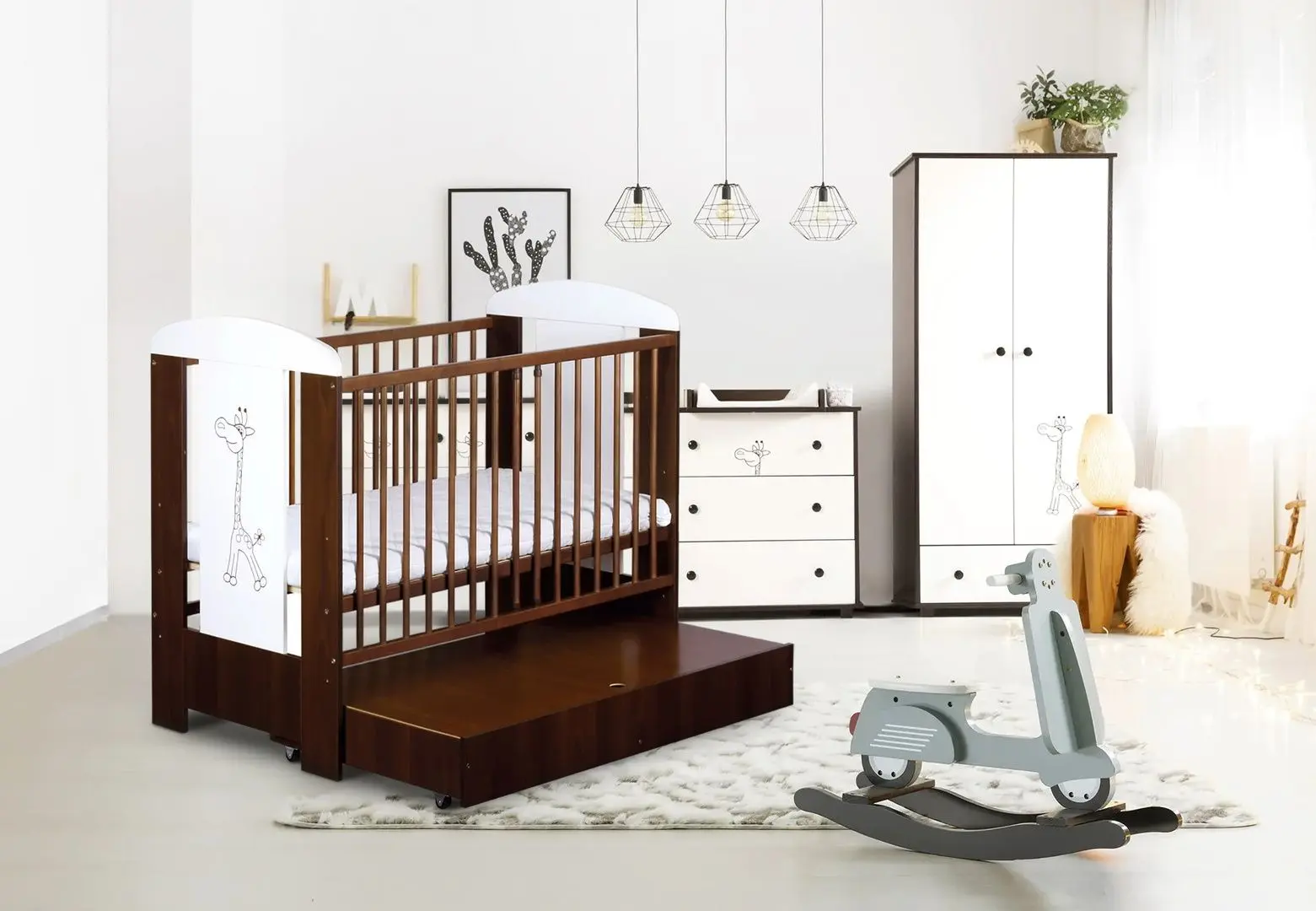 Кроватка Klups Little Giraffe с ящиком (Wenge)